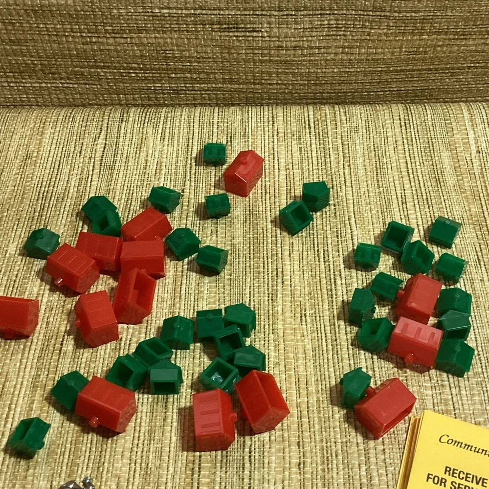 Classic Board Game Pieces Set - Red, Green, Silver